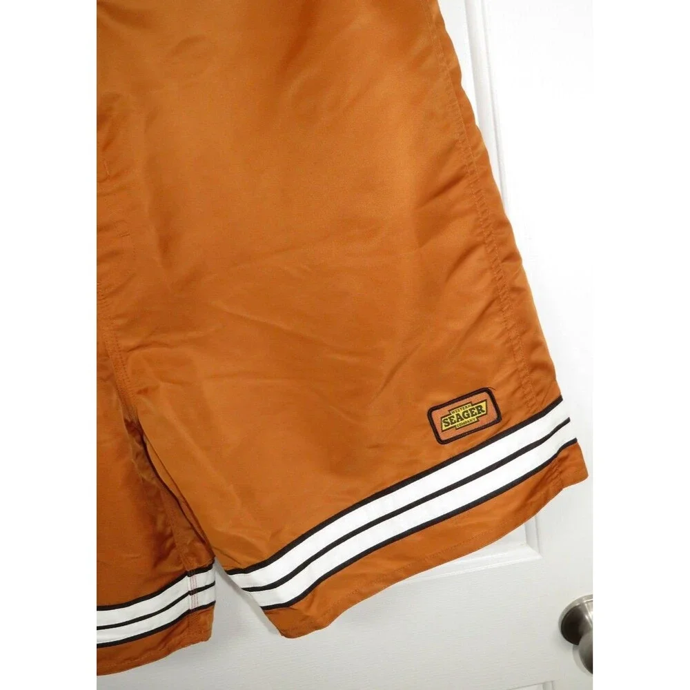 Seager Co. Dos Rayos Swim Trunk Boardshorts Size 34 Burnt Gold 7.5